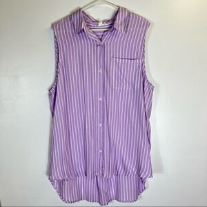 BeachLunchLounge Lavender Striped High Low Top